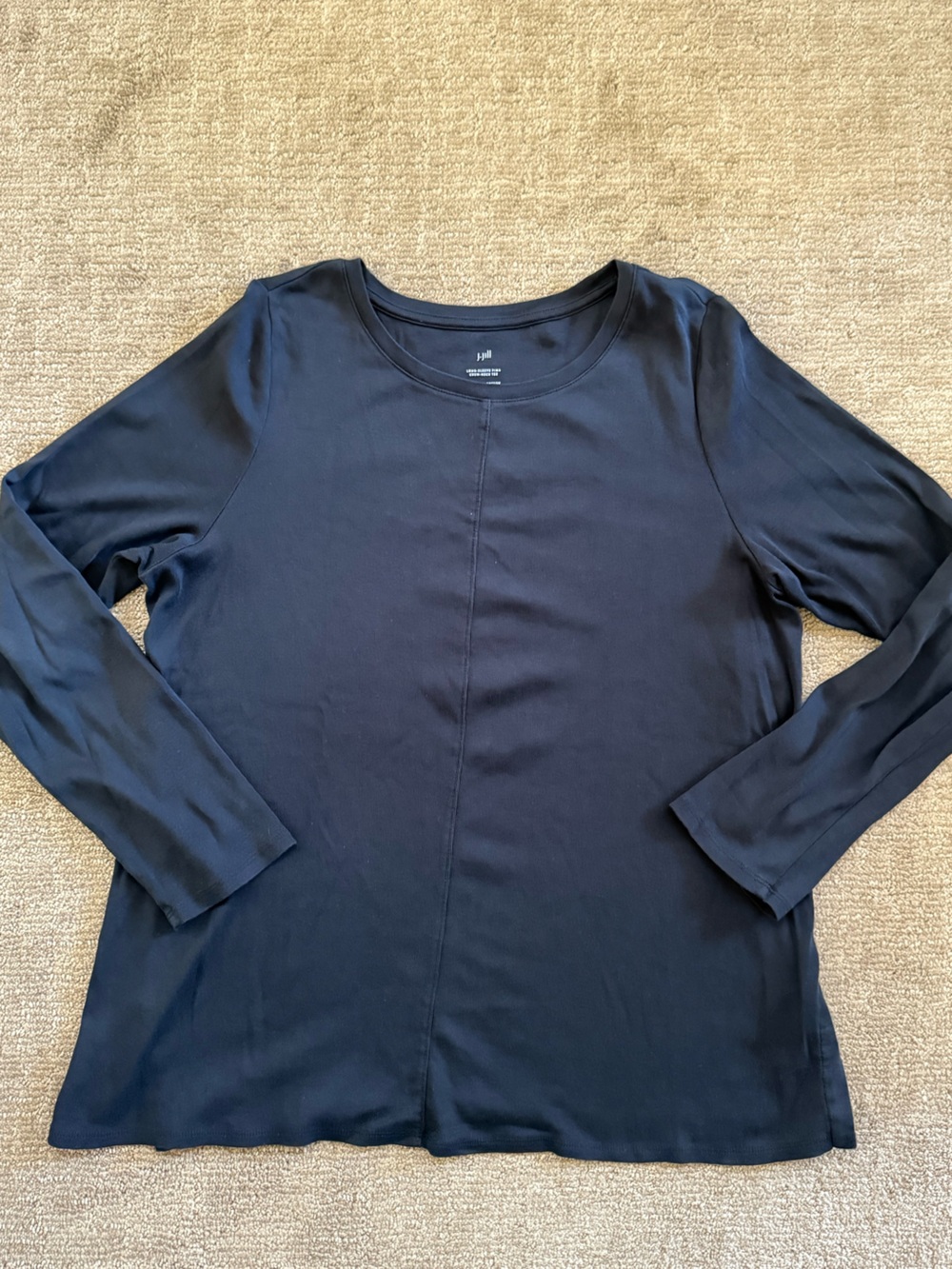 J Jill Long Sleeve Pima Cotton Long Sleeve Crew Top Size large